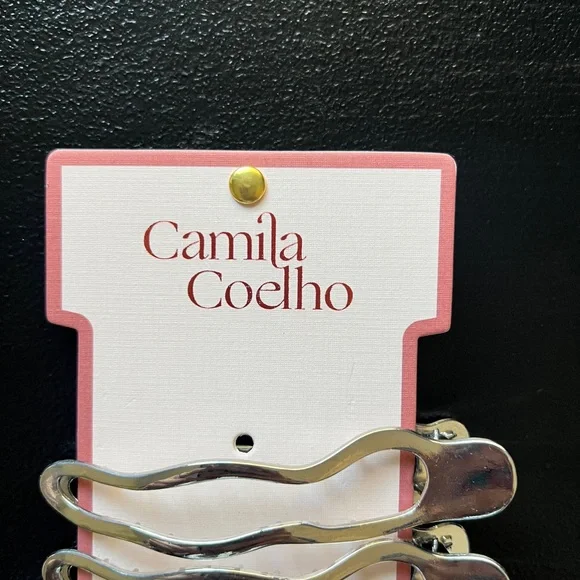 Camila Coelho Elegant Gold and Silver Metal Large Hair Clips Set of 4 NWOT - Picture 2 of 8